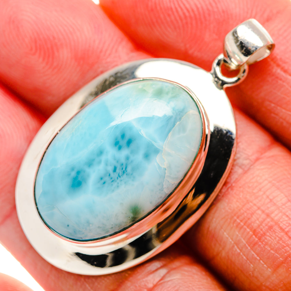 Larimar Pendant 1 5/8" (925 Sterling Silver) PD37450