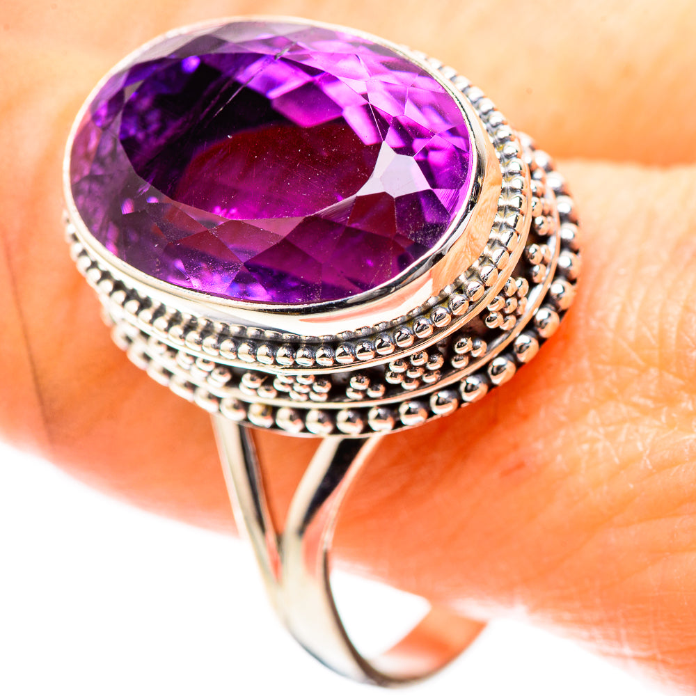 Large Faceted Amethyst 925 Sterling Silver Ring Size 11.25 (925 Sterling Silver) RING137288