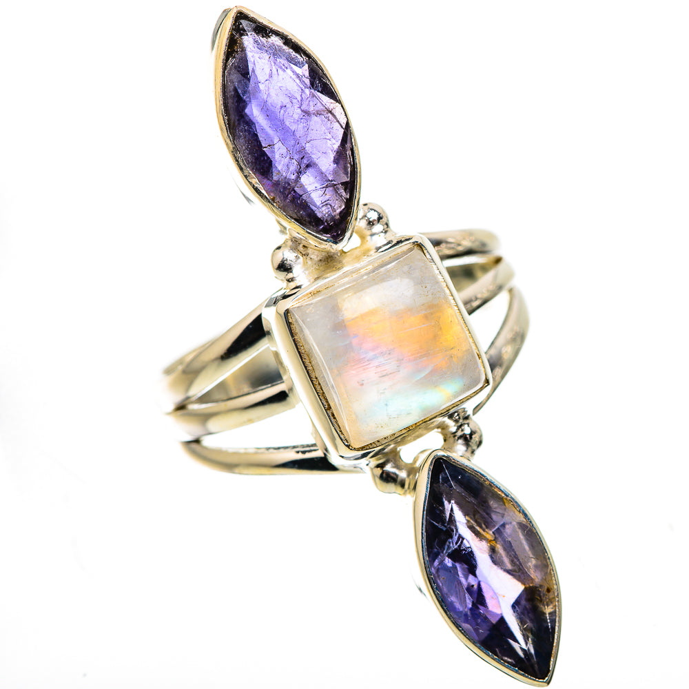 Rainbow Moonstone, Tanzanite Ring Size 7.25 (925 Sterling Silver) RING135405