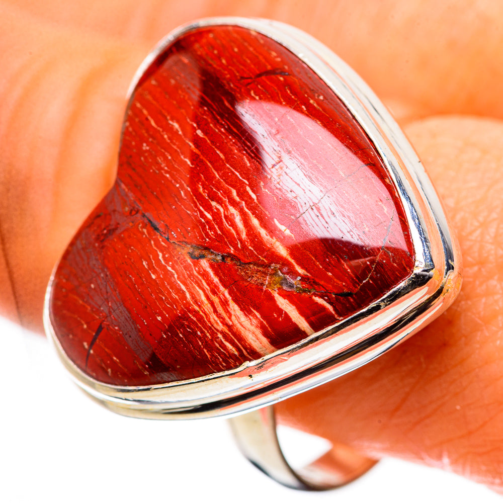 Large Red Jasper Ring Size 10.75 (925 Sterling Silver) RING135559