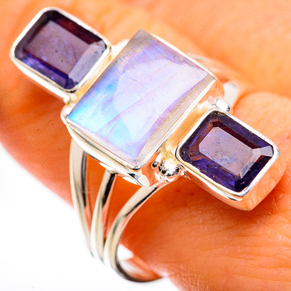 Rainbow Moonstone, Tanzanite Ring Size 10.5 (925 Sterling Silver) RING135857