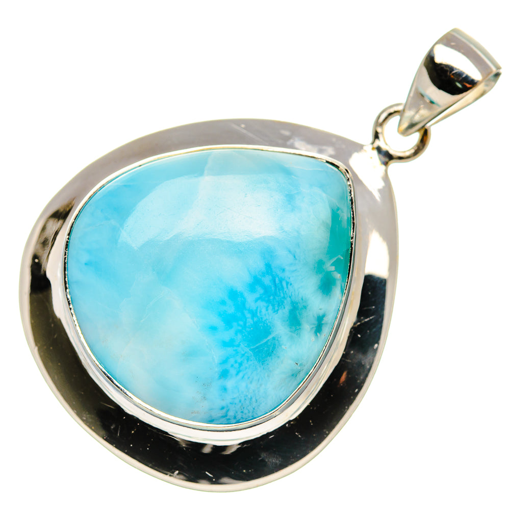 Larimar 925 Sterling Silver Pendant 1 5/8" (925 Sterling Silver) PD37616
