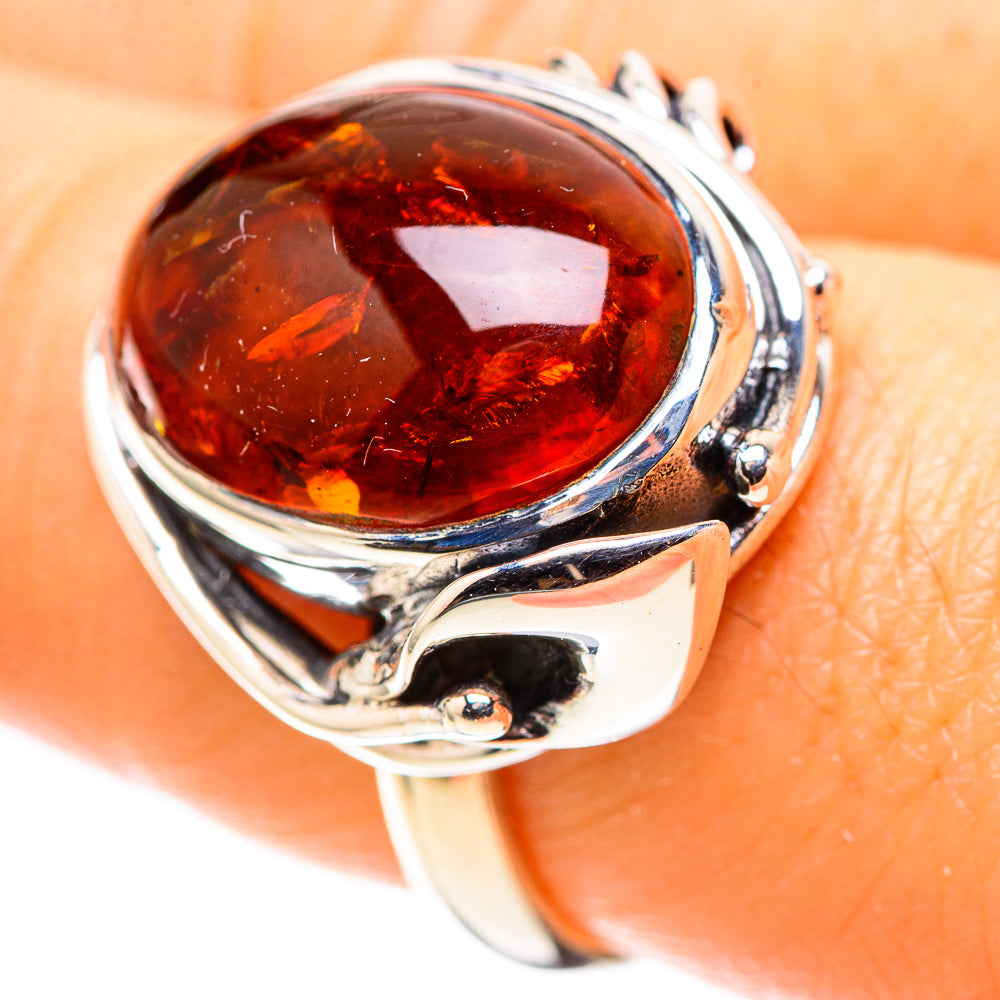 Baltic Amber Ring Size 8 (925 Sterling Silver) RING136776