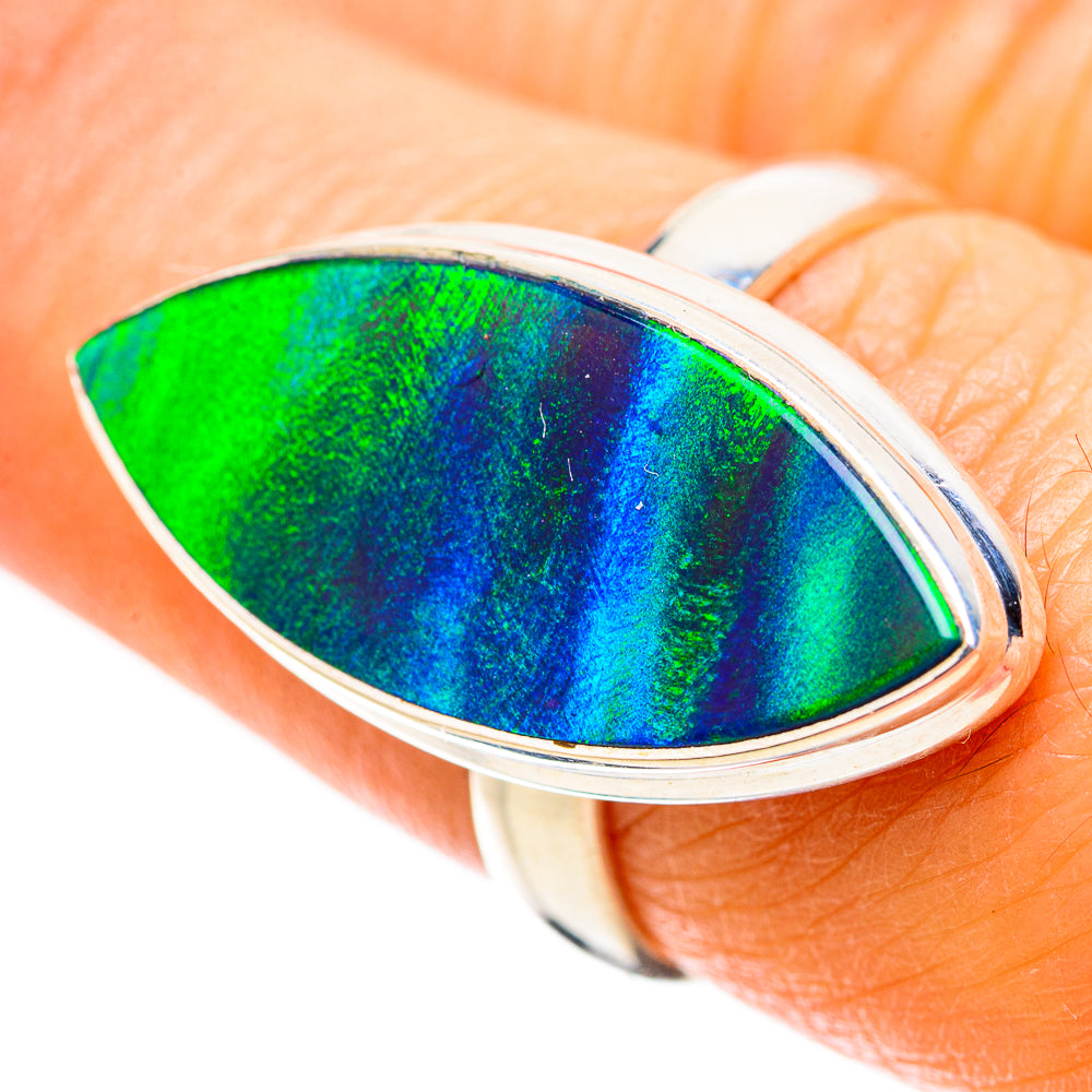 Anasilvercos Aura Opal Ring Size 7.5 (925 Sterling Silver)