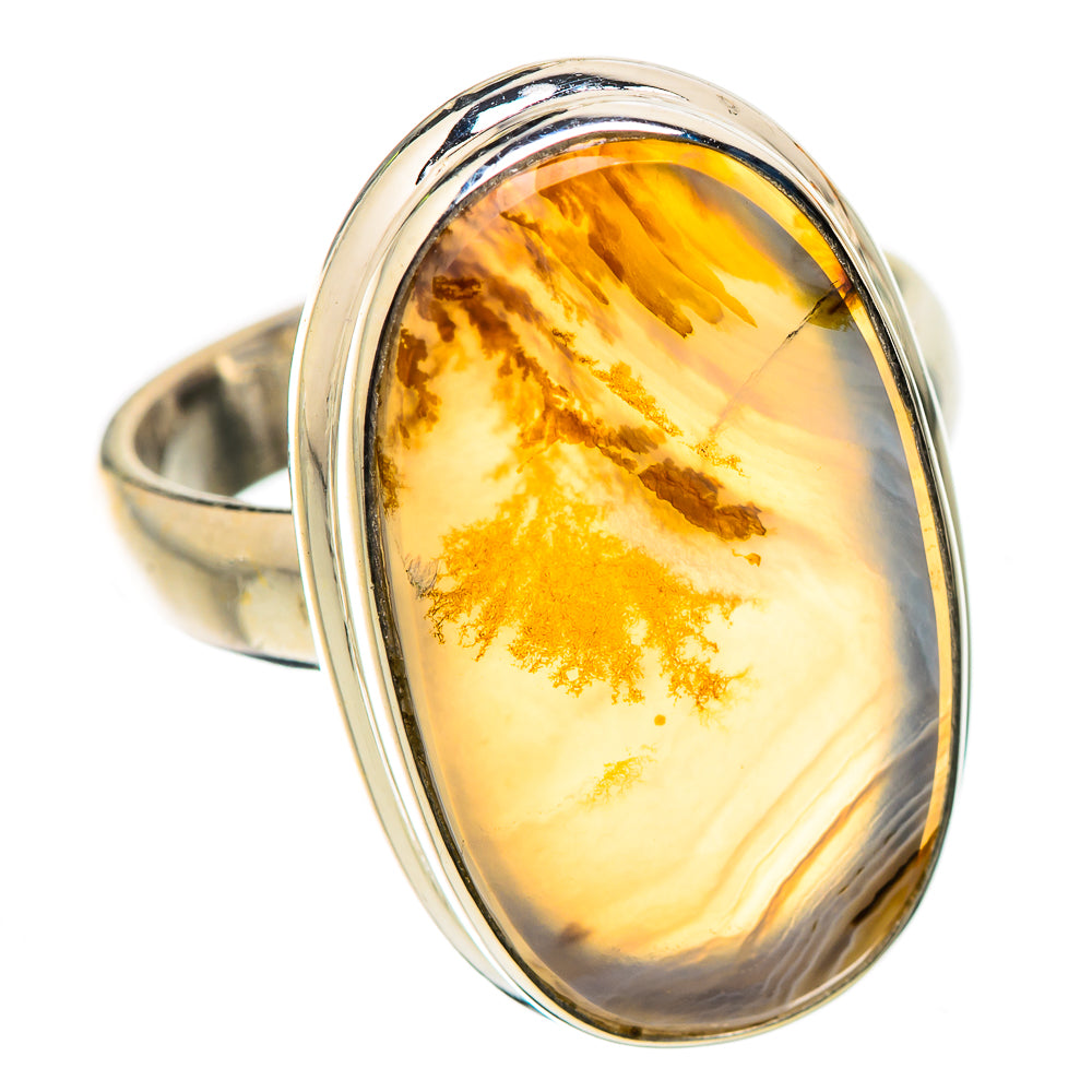 Anasilvercos Scenic Dendritic Agate Ring Size 6 (925 Sterling Silver)