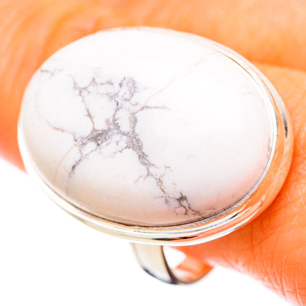 Large Howlite 925 Sterling Silver Ring Size 10.75 Ana Co R135338