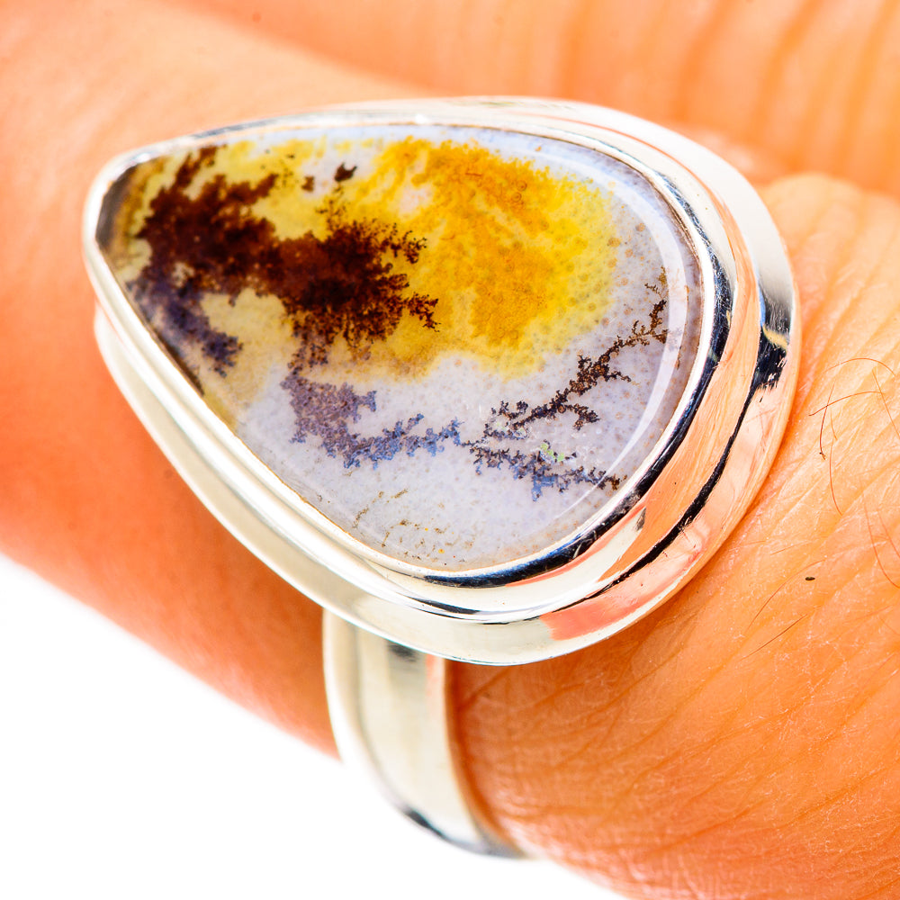 Scenic Dendritic Agate Ring Size 7.25 (925 Sterling Silver) RING134811