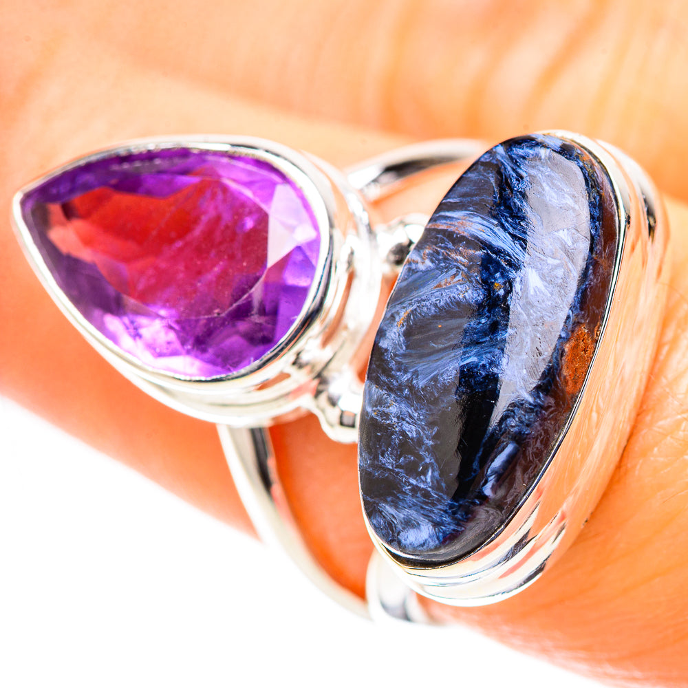 Pietersite, Amethyst Ring Size 7.25 (925 Sterling Silver) RING136609