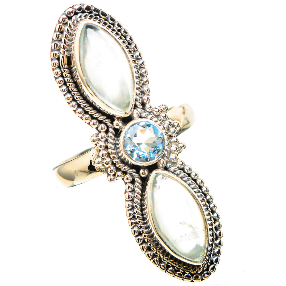 Large Natural Aquamarine, Blue Topaz 925 Sterling Silver Ring Size 7.25 (925 Sterling Silver) RING137566