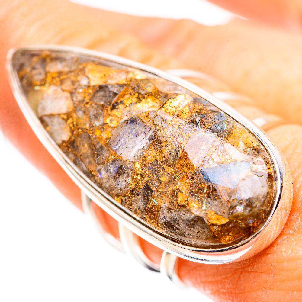 Large Brecciated Labradorite Ring Size 8.5 (925 Sterling Silver) RING136346