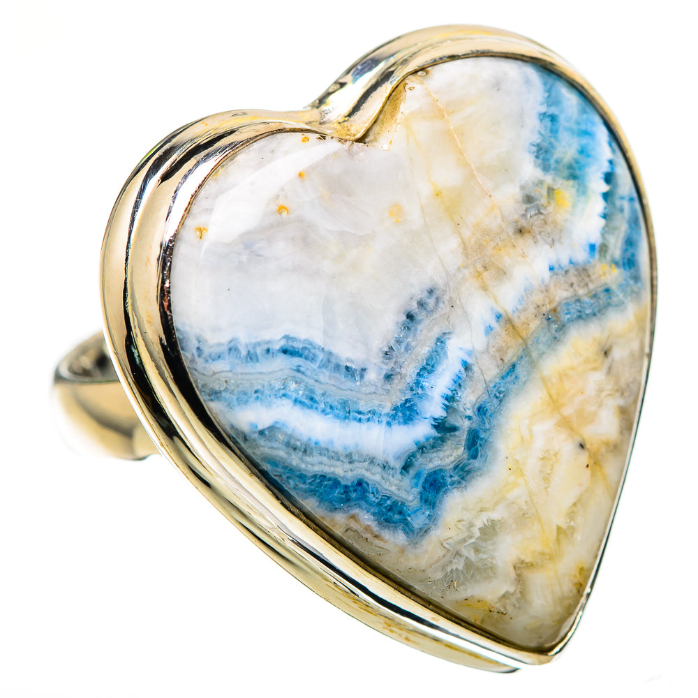 Large Blue Scheelite Ring Size 6.75 (925 Sterling Silver) RING136198