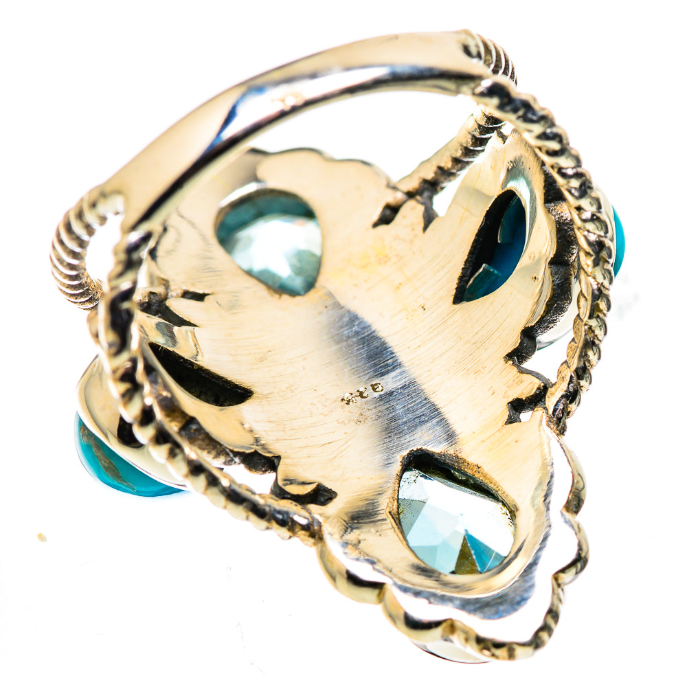 Large Blue Topaz, Sleeping Beauty Turquoise Ring Size 6 (925 Sterling Silver) RING136076