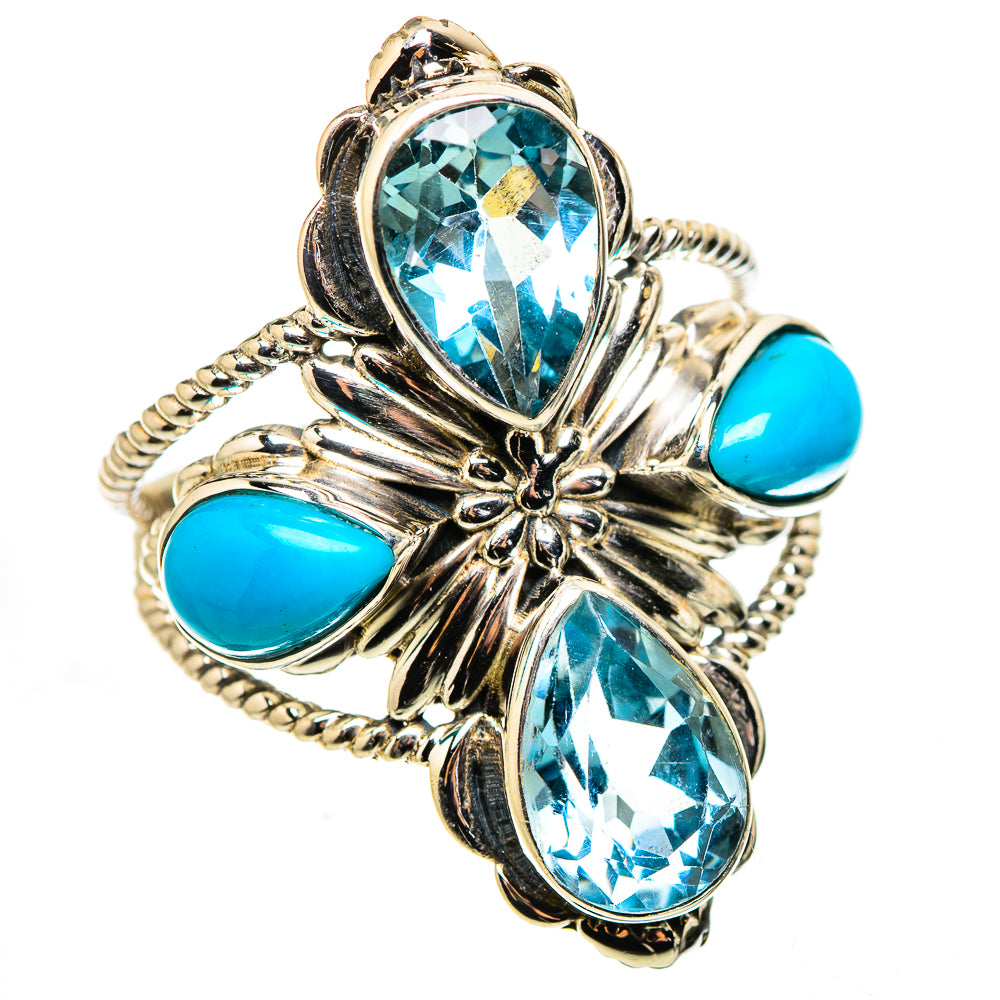 Blue Topaz, Sleeping Beauty Turquoise Ring Size 9.75 (925 Sterling Silver) RING134972