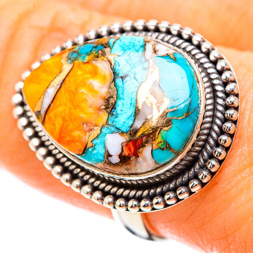 Spiny Oyster Turquoise Ring Size 8 (925 Sterling Silver) RING135229