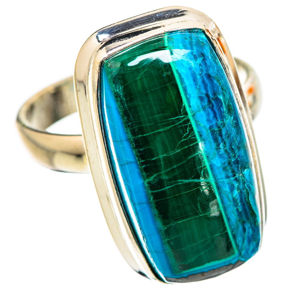 Malachite In Chrysocolla Ring Size 9 (925 Sterling Silver) RING135649