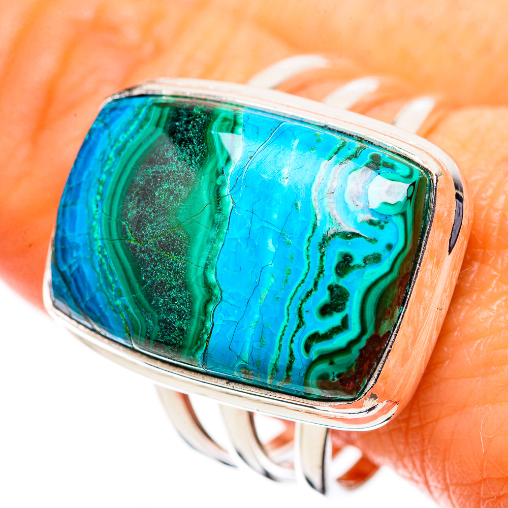 Large Malachite In Chrysocolla Ring Size 11 (925 Sterling Silver) RING135721