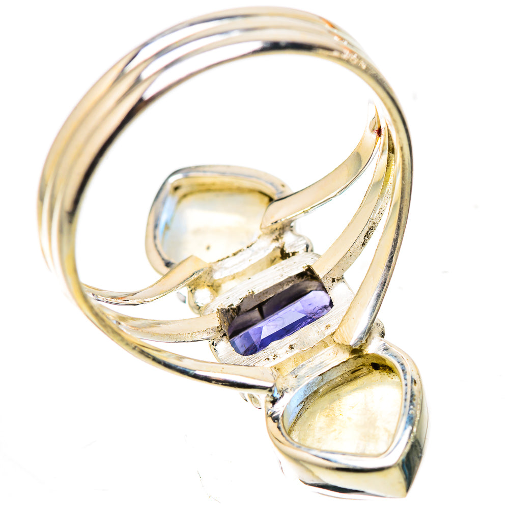 Faceted Tanzanite, Rainbow Moonstone Ring Size 9.75 (925 Sterling Silver) RING135608