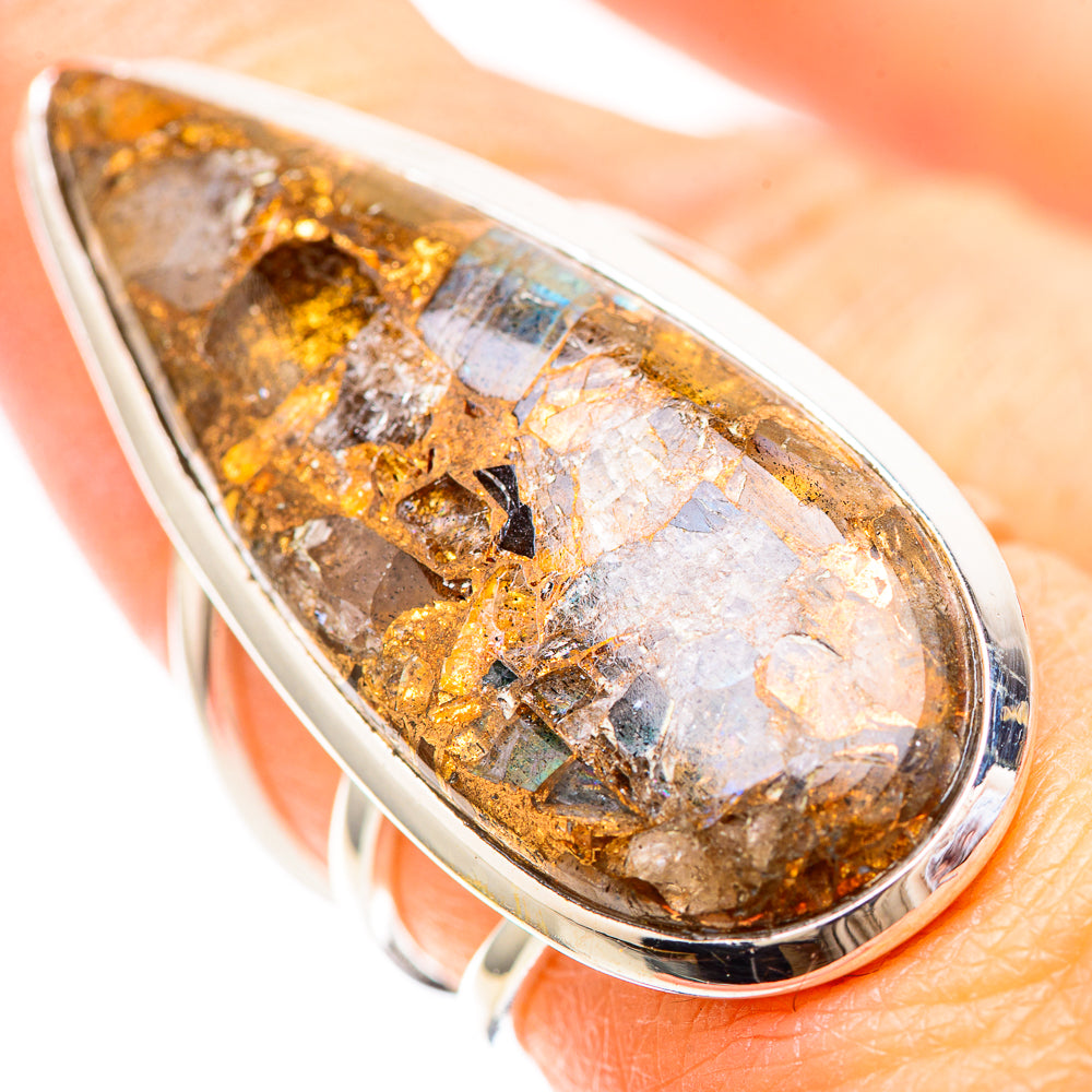 Large Brecciated Labradorite Ring Size 7.25 (925 Sterling Silver) RING137148