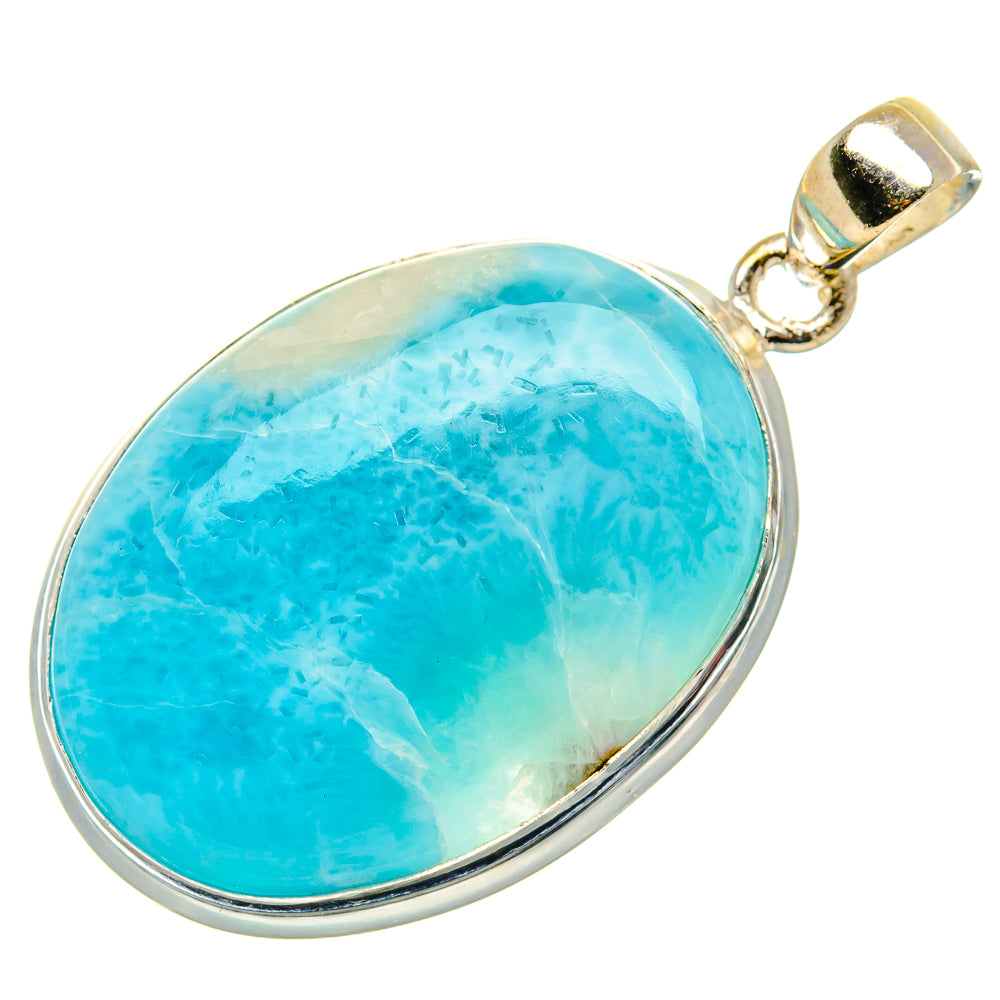 Larimar Pendant 1 5/8"  (925 Sterling Silver) PD37167