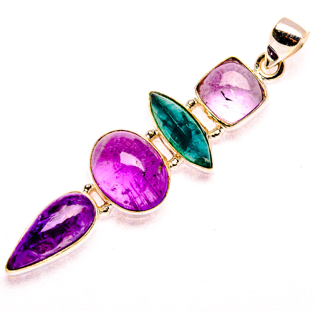 Amethyst, Apatite, Charoite 925 Sterling Silver Pendant 2 3/8" (925 Sterling Silver) PD37654