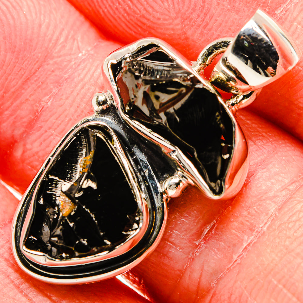 Rough Shungite Pendant 1 3/8" (925 Sterling Silver) PD36800
