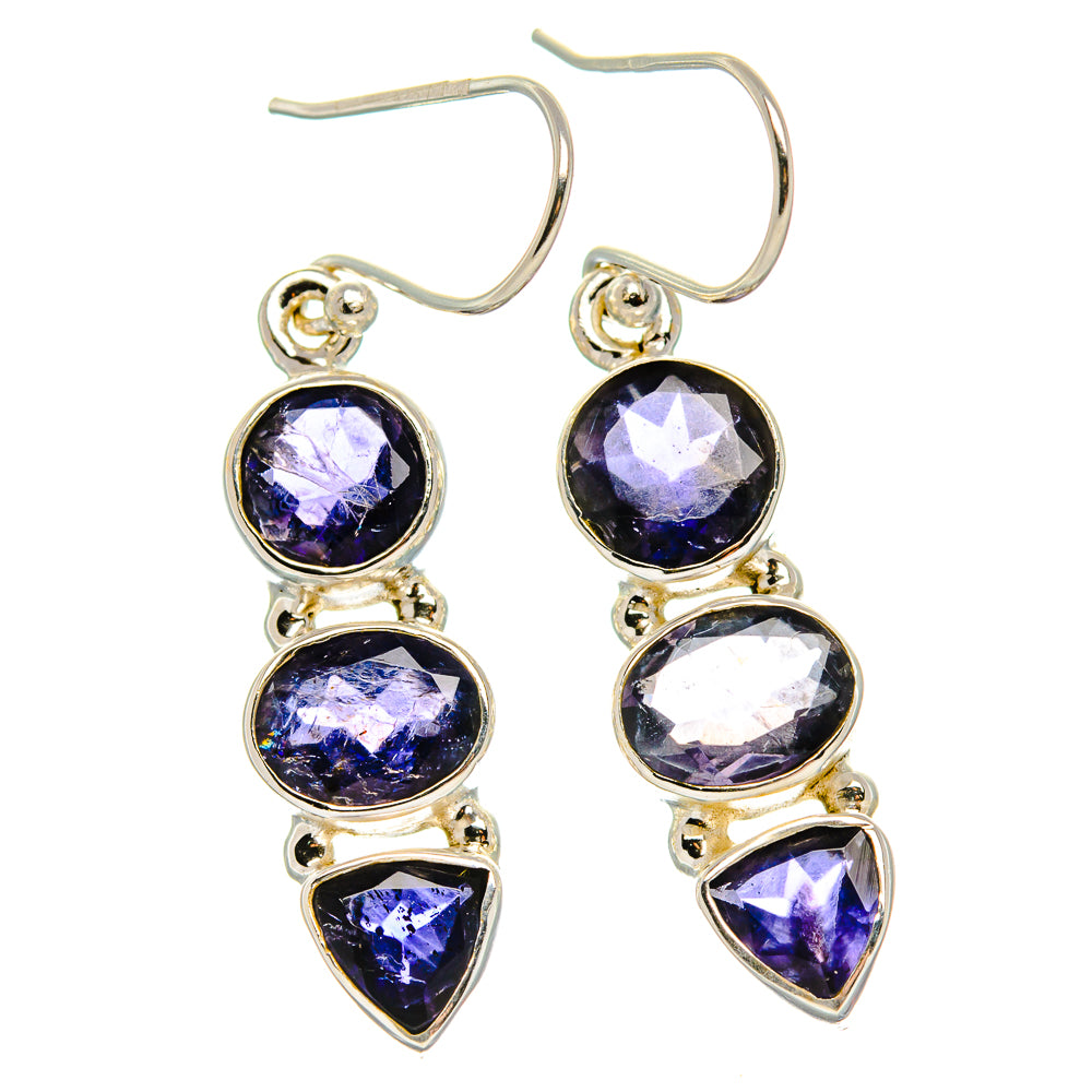 Tanzanite Earrings 1 5/8"  (925 Sterling Silver) EARR431633