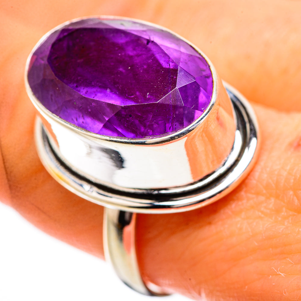 Large Faceted Amethyst Ring Size 9 (925 Sterling Silver) RING135334