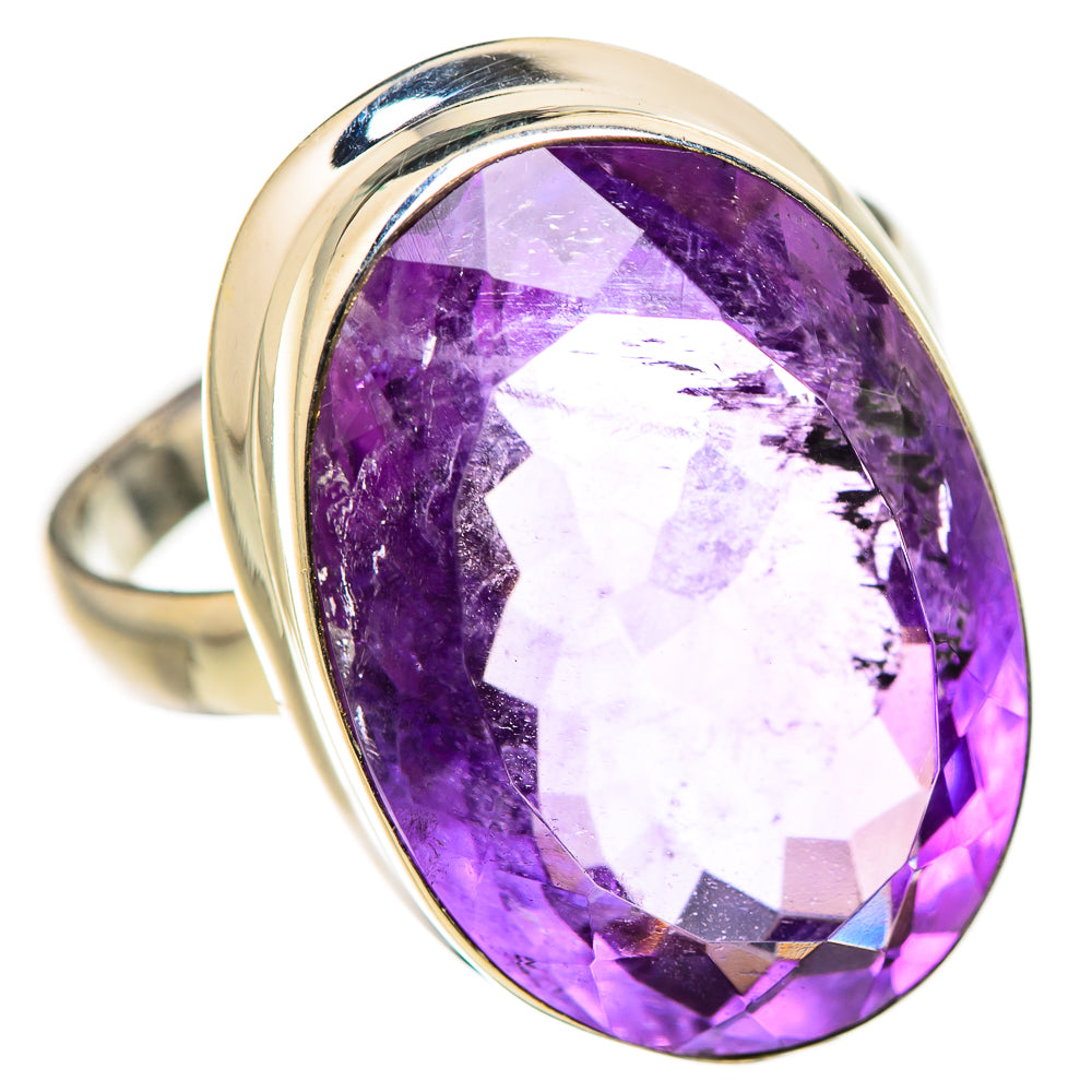 Large Faceted Amethyst Ring Size 9.5 (925 Sterling Silver) RING134689