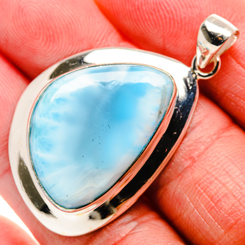 Larimar Pendant 1 3/4"  (925 Sterling Silver) PD37196