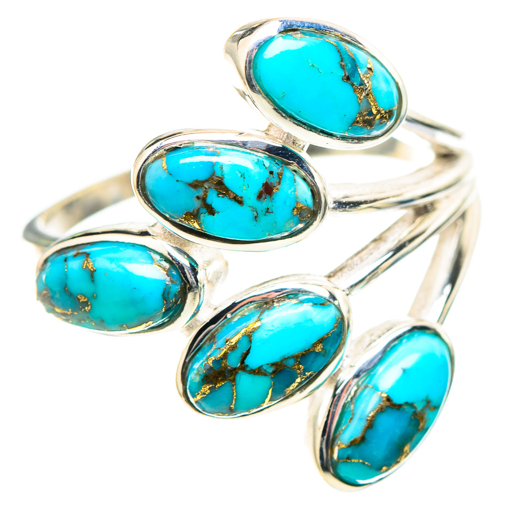 Blue Copper Composite Turquoise Ring Size 9.25 (925 Sterling Silver) RING136682