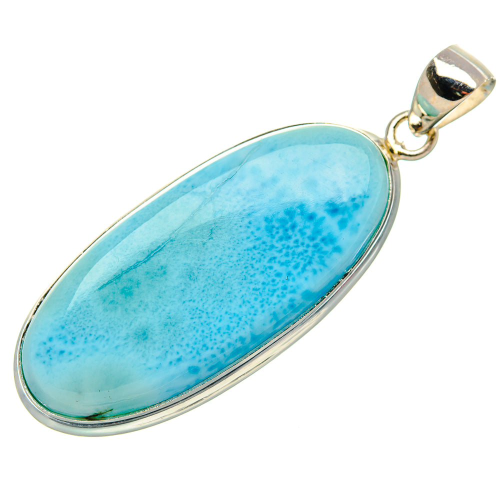 Larimar 925 Sterling Silver Pendant 2" Ana Co P37369