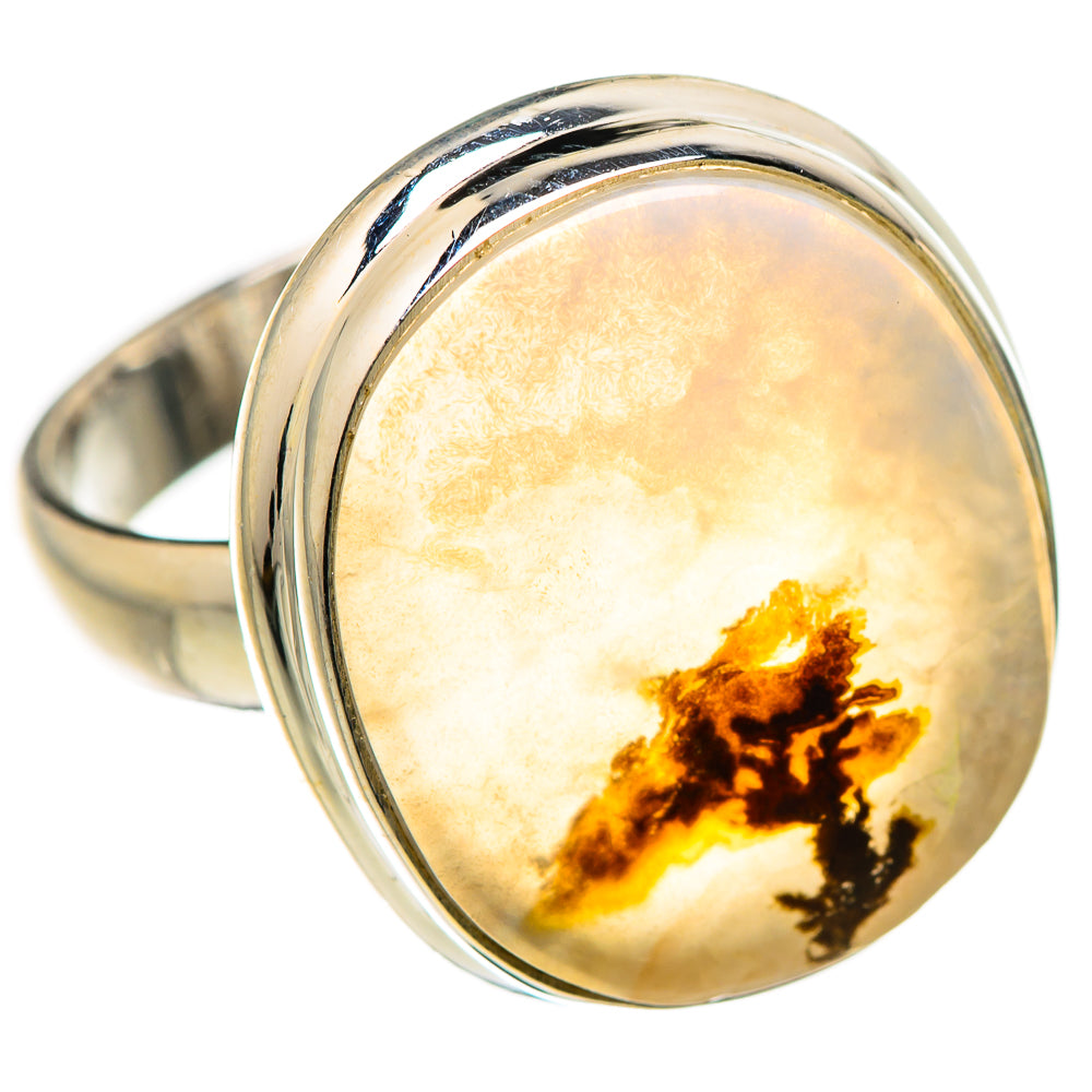 Scenic Dendritic Agate Ring Size 7.25 (925 Sterling Silver) RING134643