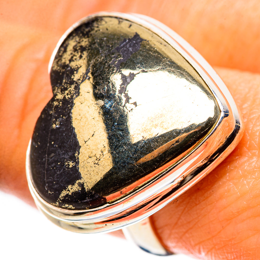 Pyrite In Black Onyx Ring Size 8 (925 Sterling Silver) RING134966