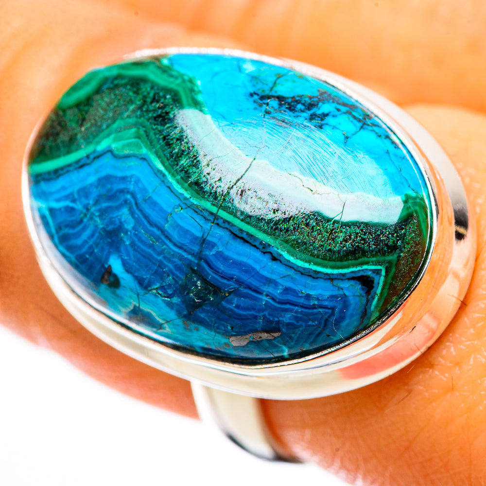 Malachite In Chrysocolla Ring Size 7.25 (925 Sterling Silver) RING135411