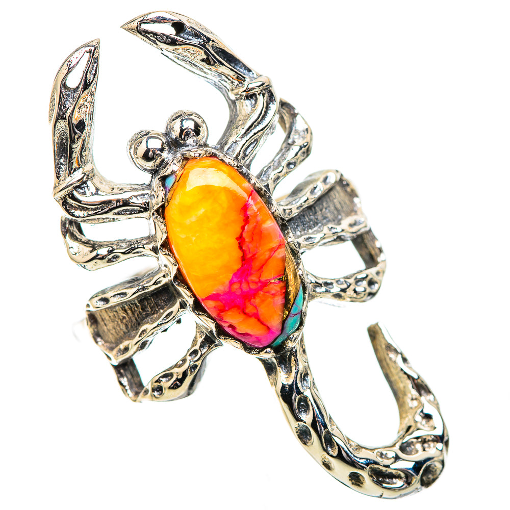 Kingman Pink Dahlia Turquoise Ring Size 6.5 (925 Sterling Silver) RING135831