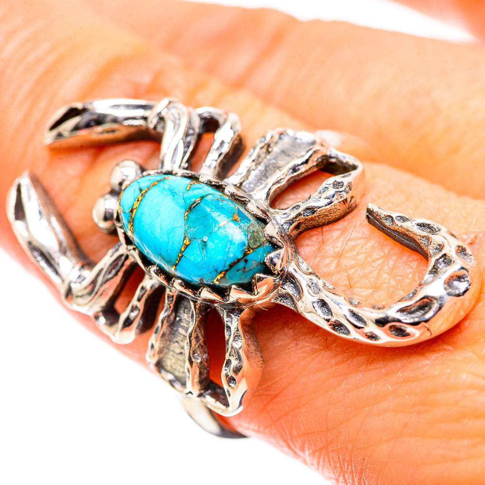 Blue Copper Composite Turquoise Ring Size 9 (925 Sterling Silver) RING135501
