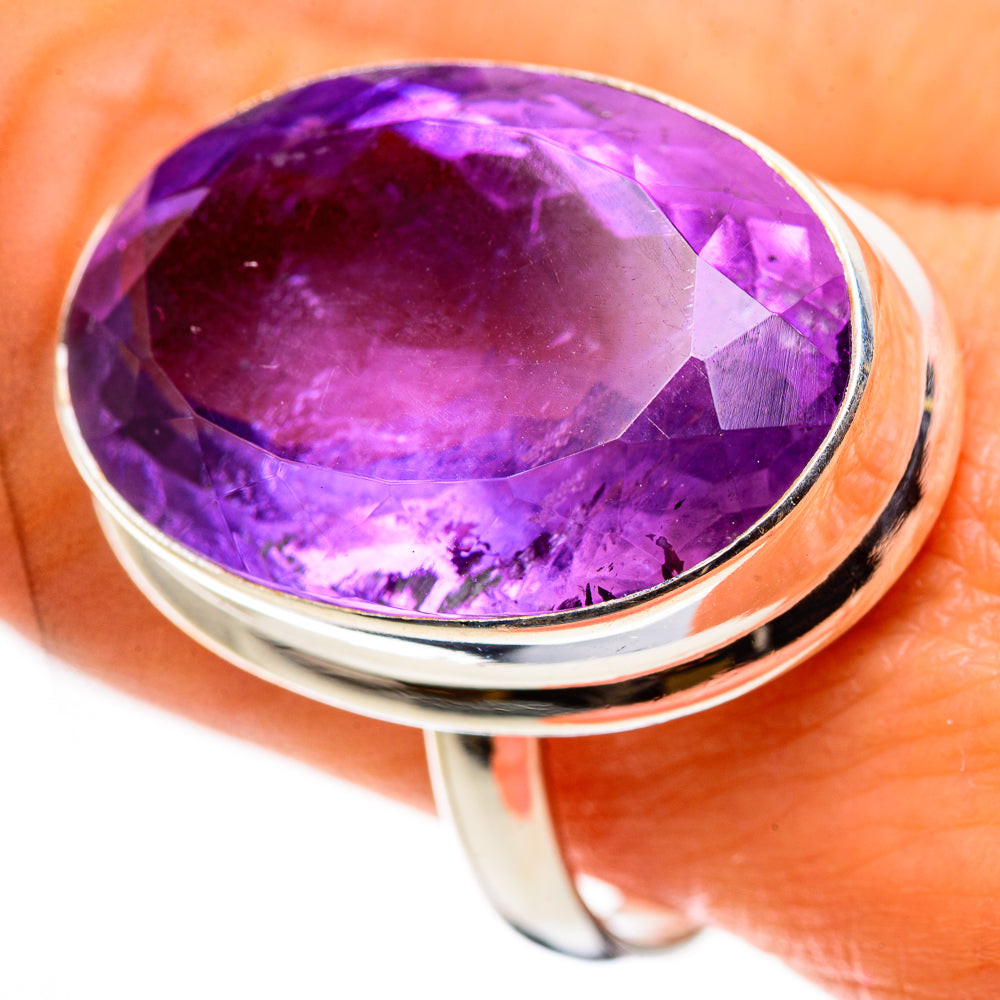 Large Faceted Amethyst Ring Size 9.5 (925 Sterling Silver) RING134689
