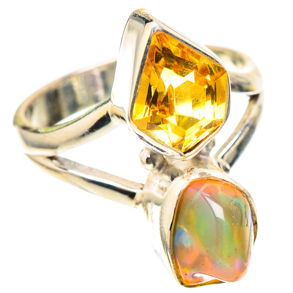 Natural Ethiopian Opal, Citrine 925 Sterling Silver Ring Size 6.25 (925 Sterling Silver) RING137665