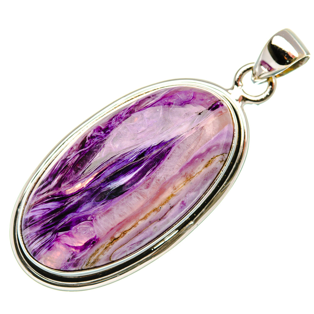 Charoite Pendant 1 7/8" (925 Sterling Silver) PD37517