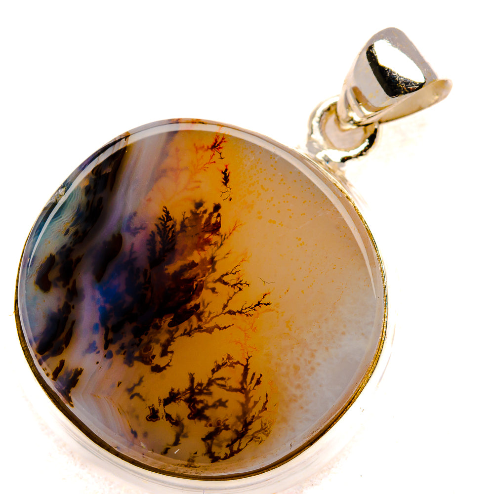 Scenic Dendritic Agate Pendant 1 3/8" (925 Sterling Silver) PD37347