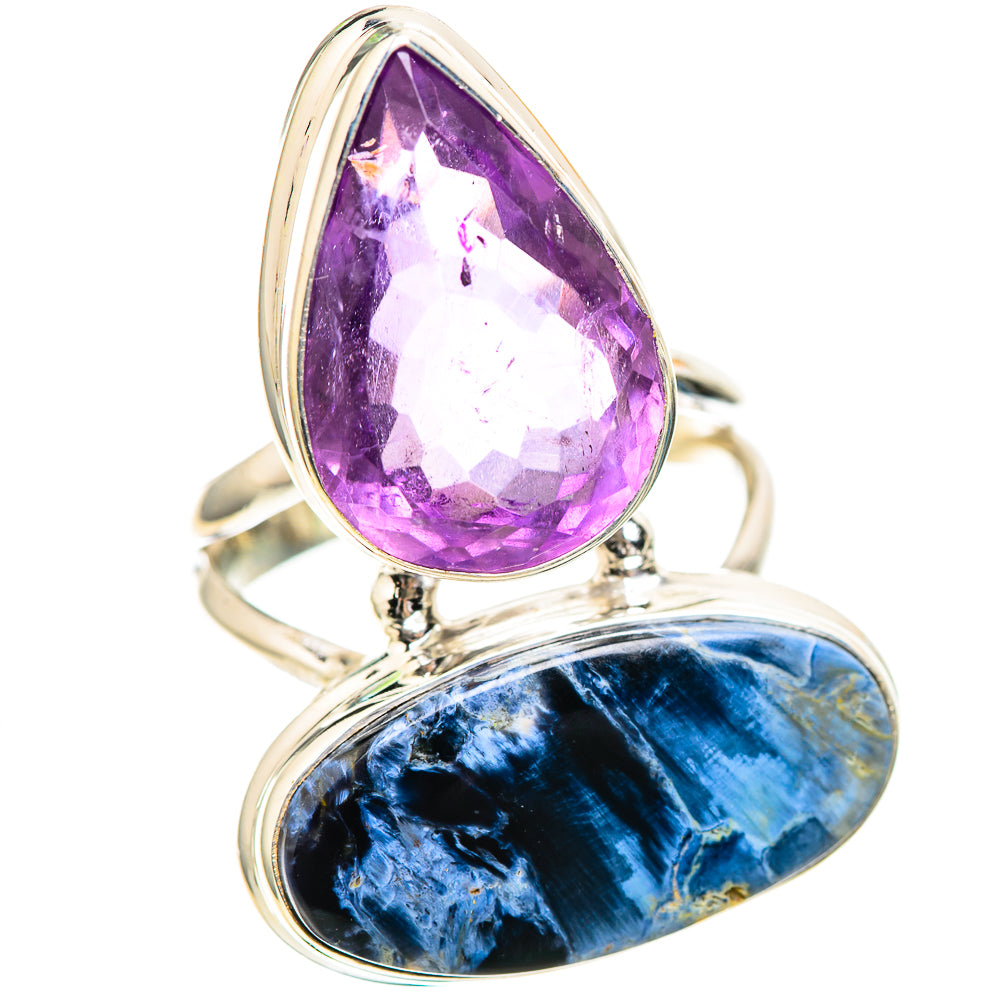 Large Pietersite, Amethyst Ring Size 7.25 (925 Sterling Silver) RING136356