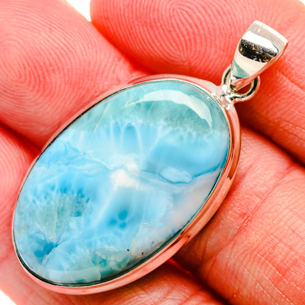 Larimar Pendant 1 5/8" (925 Sterling Silver) PD37501