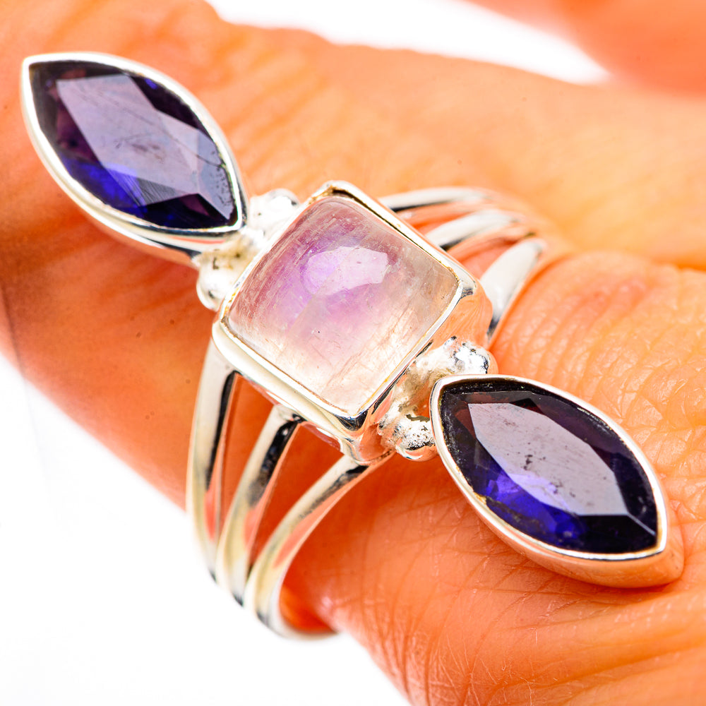 Anasilvercos Rainbow Moonstone, Tanzanite Ring Size 9.75 (925 Sterling Silver)