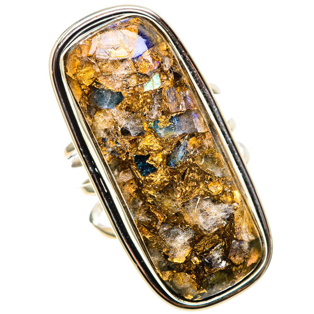 Gigantic Brecciated Labradorite 925 Sterling Silver Ring Size 10.25 (925 Sterling Silver) RING137752