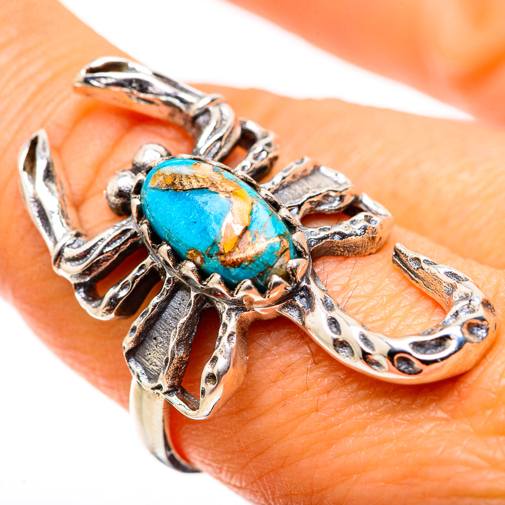 Blue Copper Composite Turquoise Ring Size 9 (925 Sterling Silver) RING134829