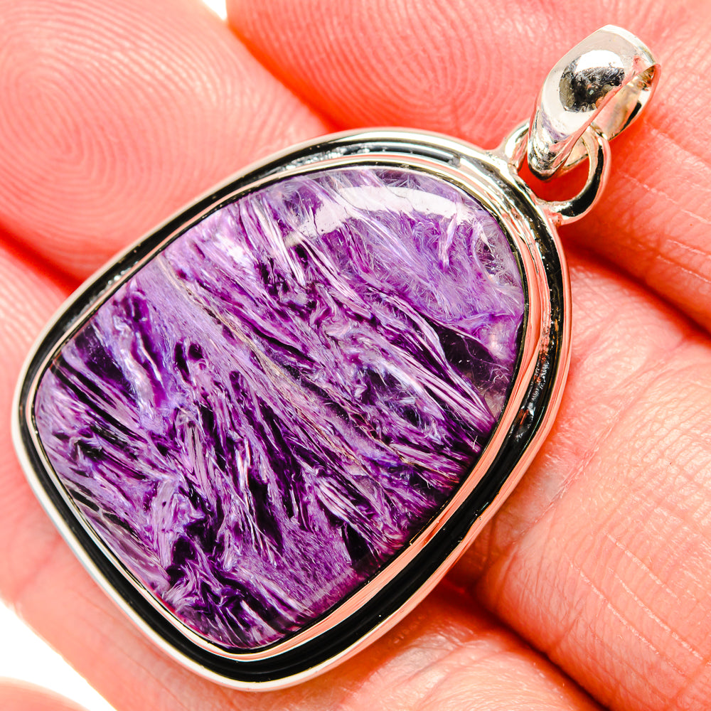 Charoite Pendant 1 3/4" (925 Sterling Silver) PD36359