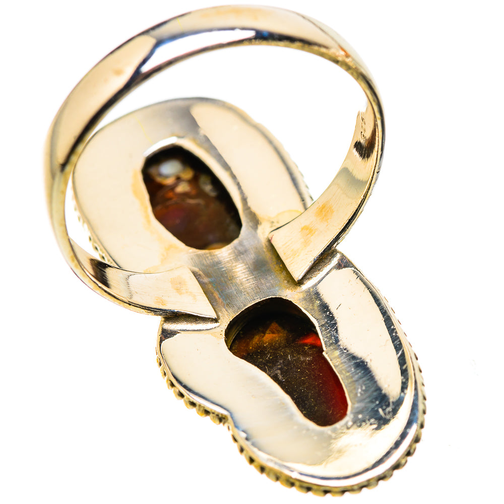 Anasilvercos Large Mexican Fire Agate Ring Size 8.75 (925 Sterling Silver)