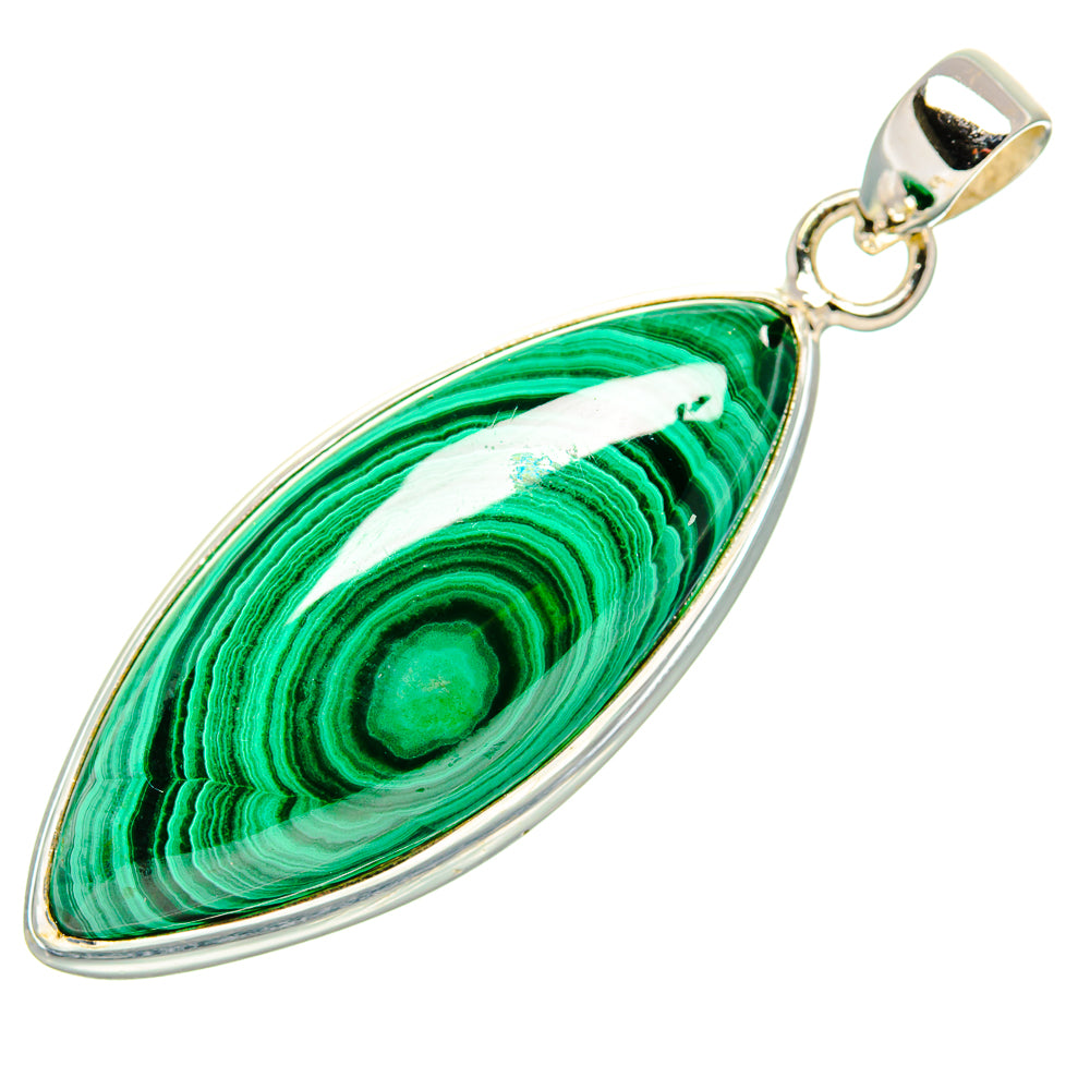 Malachite Pendant 2" (925 Sterling Silver) PD36860