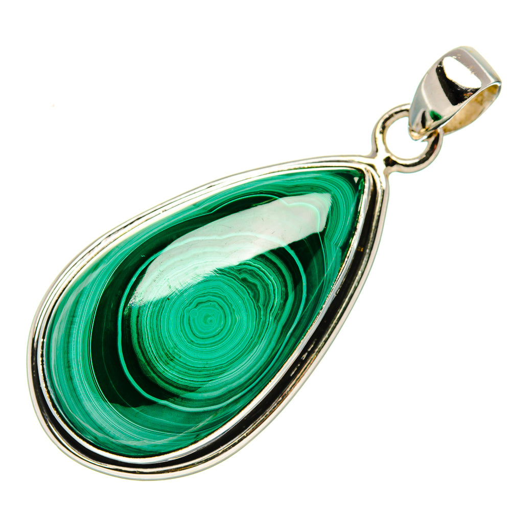 Malachite Pendant 1 3/4" (925 Sterling Silver) PD37282