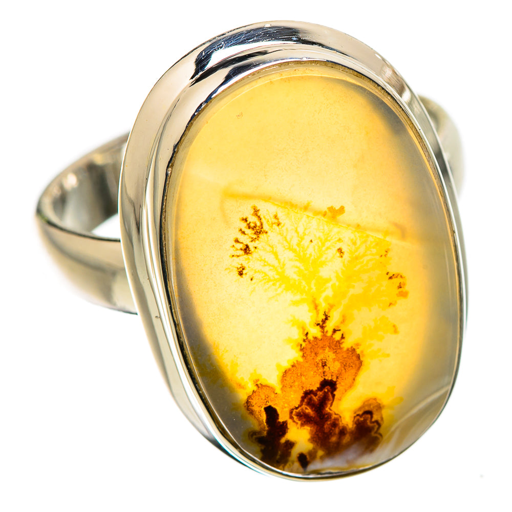 Scenic Dendritic Agate Ring Size 7.25 (925 Sterling Silver) RING135428
